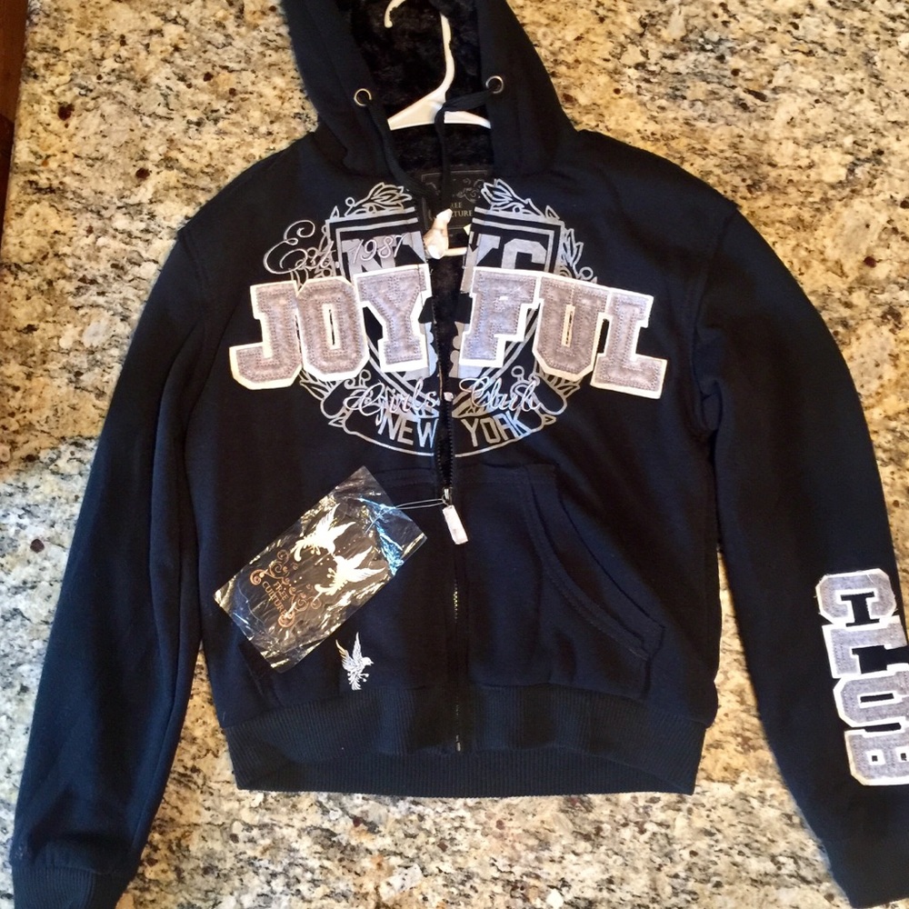 Free Culture Joyful Club Large Black Hoodie